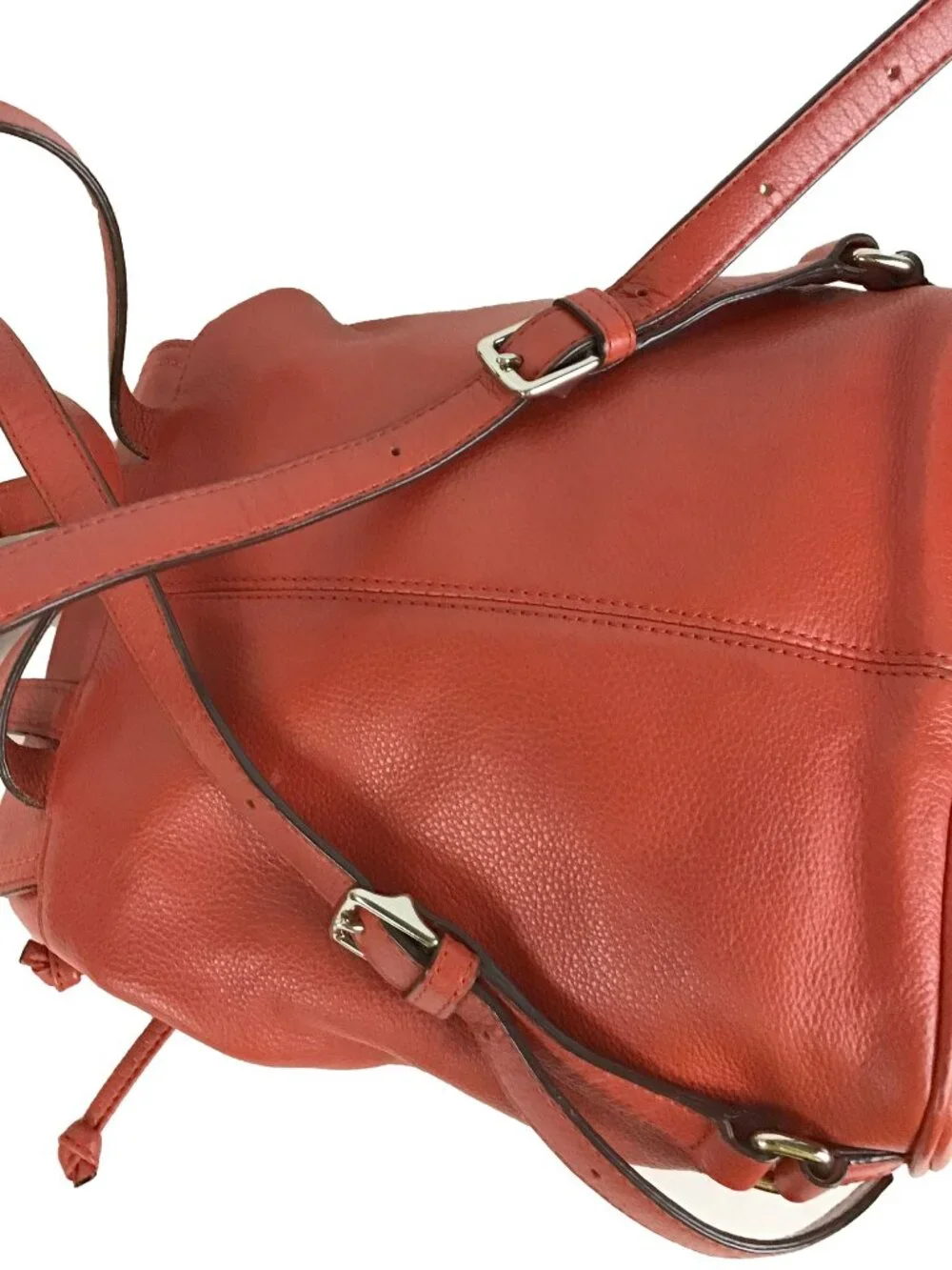 Coach Park Red Pebbled Leather Turnlock Sling Backpack